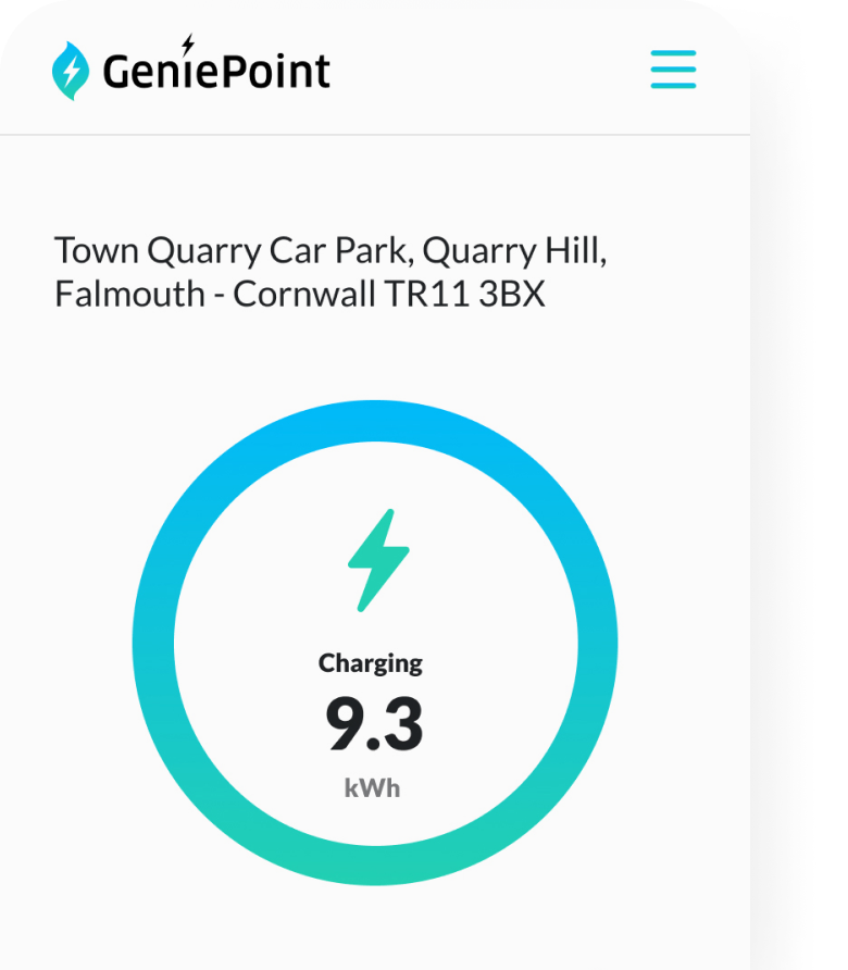 A screen from the GeniePoint app